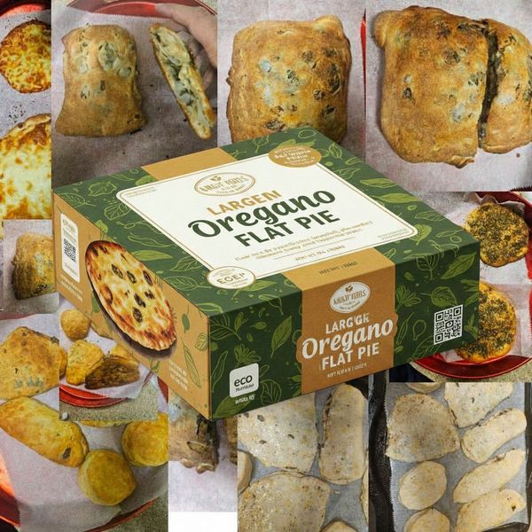 Large Oregano Flatbread Pie - Healthy Vegan Food and Snack Stuffed with Oregano Recipe