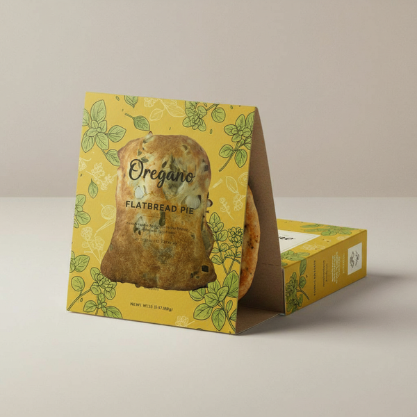 Large Oregano Flatbread Pie - Healthy Vegan Food and Snack Stuffed with Oregano Recipe